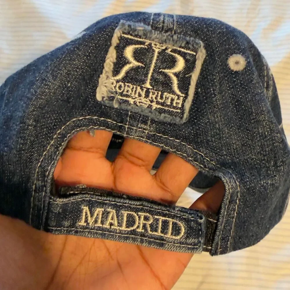 Robin Ruth Madrid Denim Adjustable Strapback Baseball Cap Hat #denim